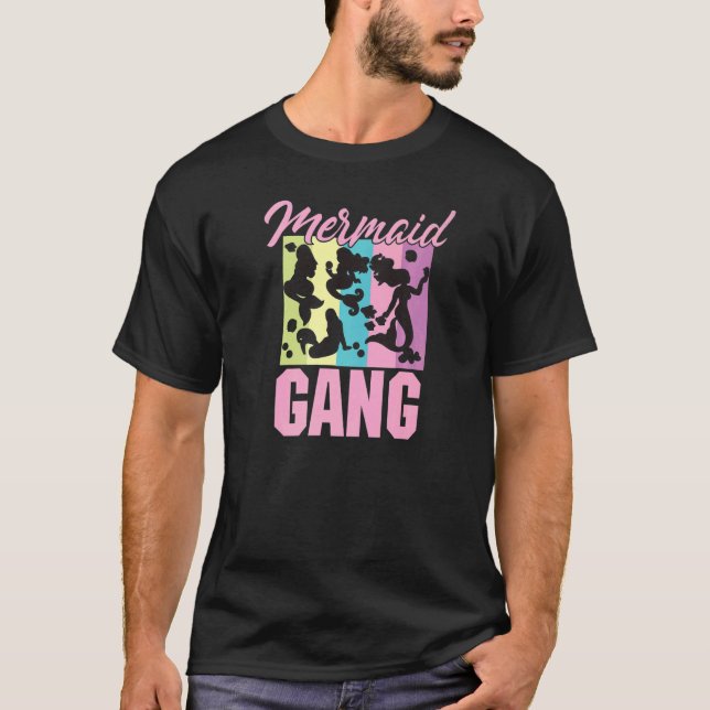 Womens Mermaid Gang Fun Birthday Squad For Girls M T-Shirt (Front)