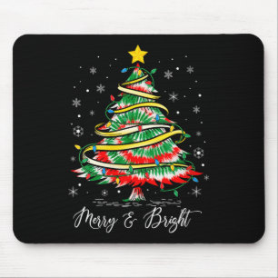 Womens Merry & Bright Merry Christmas Tree Tie Mouse Pad
