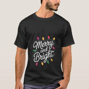 Womens Merry And Bright Cozy Christmas Lights Aest T-Shirt