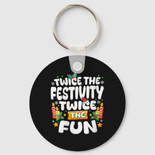 Womens Merry Birthday Christmas Snowman Xmas Bday  Key Ring
