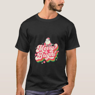 Womens Merry Bright Vintage Retro Santa Festive Ch T-Shirt