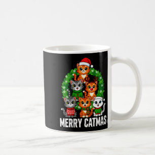 Womens Merry Catmas Funny Christmas Cat Mom Meowy Coffee Mug