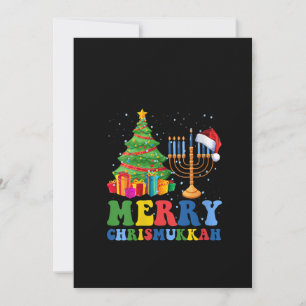Womens Merry Chrismukkah 2022 Happy Hanukkah Chris Holiday Card