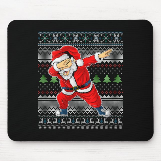 Womens Merry Christmas Dabbing Santa Claus Xmas Ho Mouse Pad (Front)