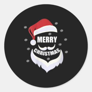 Womens Merry Christmas -fun Santa Claus Father Xma Classic Round Sticker