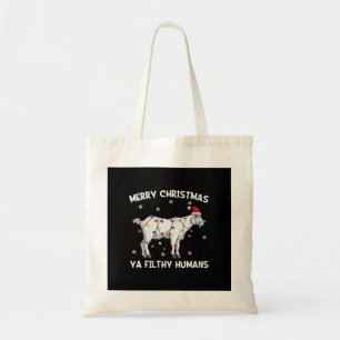 Womens Merry Christmas Goat Face Mask Goat Santa Tote Bag