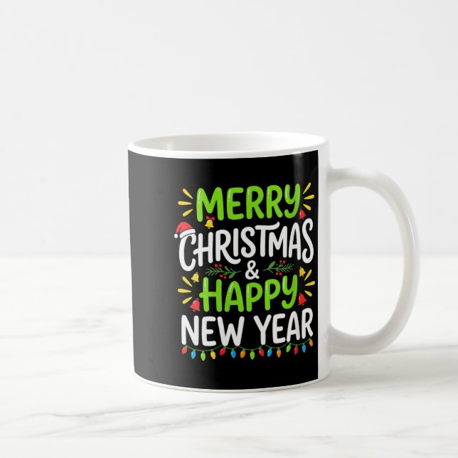 Womens Merry Christmas Lights Red Santa Hat And Ha Coffee Mug (Right)