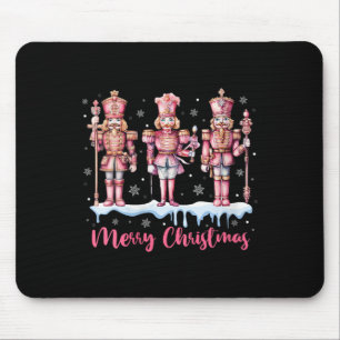 Womens Merry Christmas Pink Nutcracker Squad Xmas  Mouse Pad