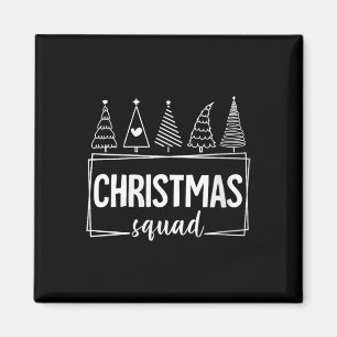 Womens Merry Christmas Squad Tree Santa Xmas Famil Magnet