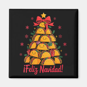Womens Merry Christmas Tacos Tree Feliz Navidad Me Magnet