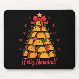 Womens Merry Christmas Tacos Tree Feliz Navidad Me Mouse Pad