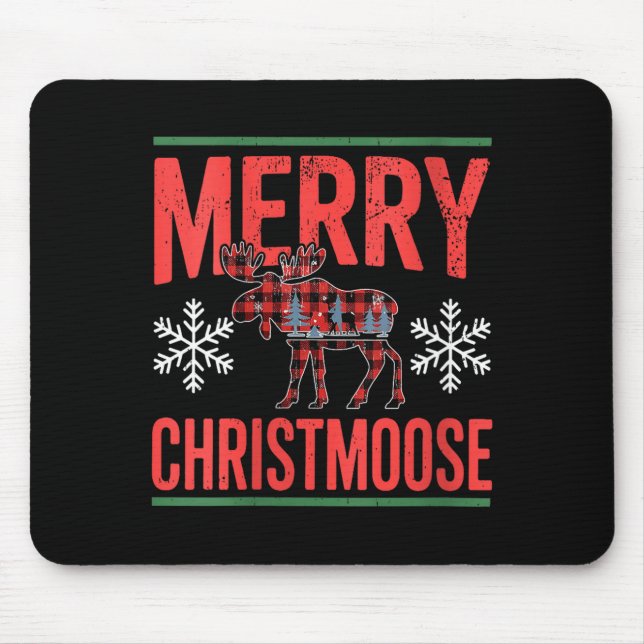 Womens Merry Christmoose Holiday Moose Ugly Sweate Mouse Pad (Front)