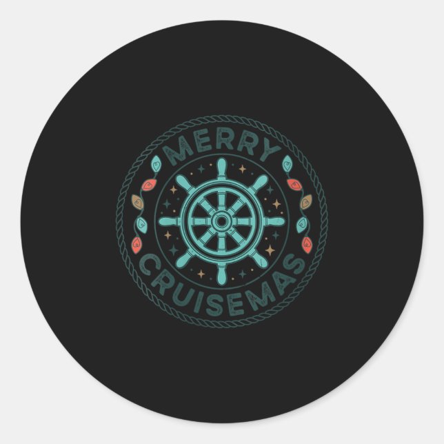 Womens Merry Cruisemas Cruise Mas Matching Family  Classic Round Sticker (Front)