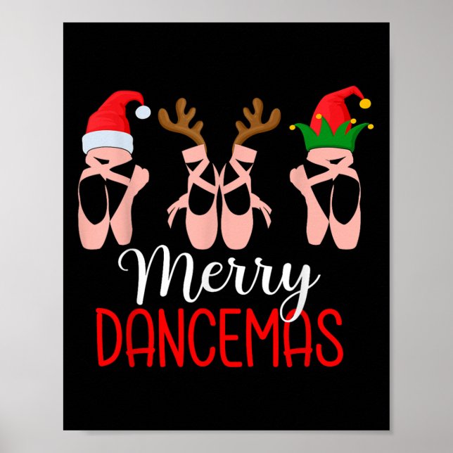 Womens Merry Dancemas Ballet Dancer Teacher Christ Poster (Front)