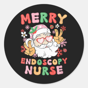 Womens Merry Endoscopy Nurse Christmas Endoscopy N Classic Round Sticker