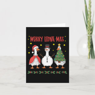 Womens Merry Honk-mas Funny Goose Christmas Humor  Card