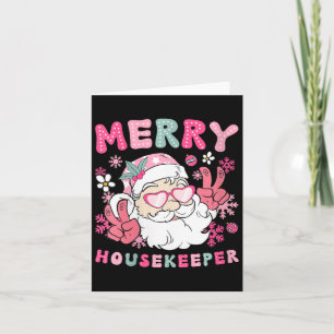 Womens Merry Housekeeper Christmas Housekeeping Xm Card