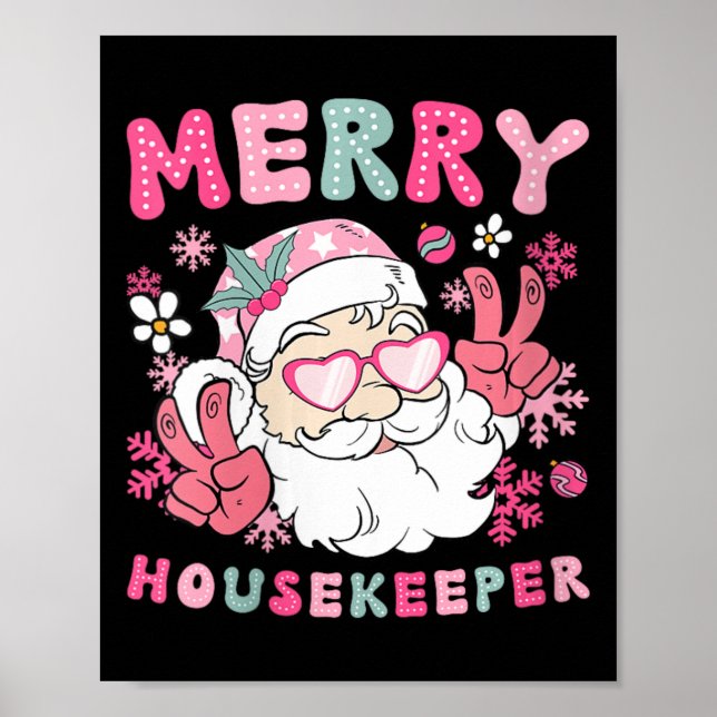 Womens Merry Housekeeper Christmas Housekeeping Xm Poster (Front)