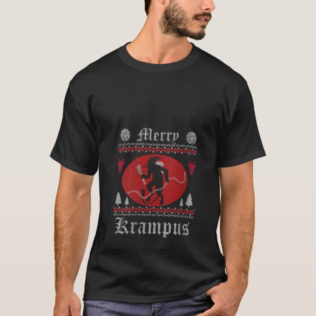 Womens Merry Krampus Christmas Xmas Horror Ugly Sw T-Shirt (Front)