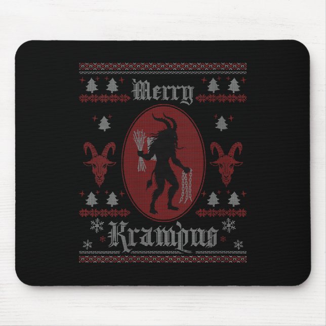Womens Merry Krampus Horror Soky Evil Funny Ugly C Mouse Pad (Front)