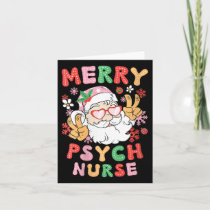 Womens Merry Psych Nurse Christmas Psychiatric Nur Card