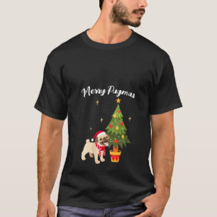 Womens Merry Pugmas Pug Dog Pet Dog Christmas Tre T-Shirt