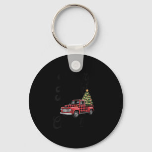Womens Merry Truckin' Christmas Buffalo Plaid Clic Key Ring