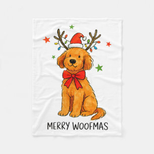 Womens Merry Woofmas Goldendoodle Dog Christmas An Fleece Blanket