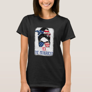 Womens Messy Bun Hex The Patriarchy Feminist Pro C T-Shirt