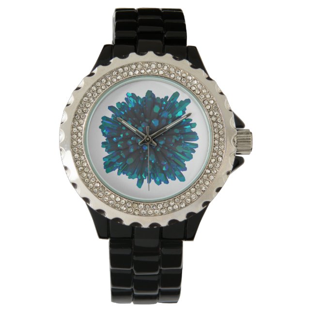 *~* Women's Metallic Teal Turquoise Crystal Watch (Front)