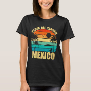 Womens Mexico Playa Del Carmen Beach Retro Vintage T-Shirt