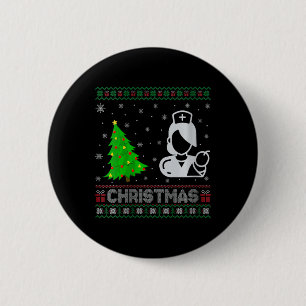 Womens Midwife Xmas Tree Lighting Ugly Christmas S 6 Cm Round Badge