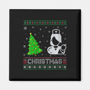 Womens Midwife Xmas Tree Lighting Ugly Christmas S Magnet