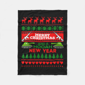 Womens Military Ugly Christmas Sweater Army Fleece Blanket