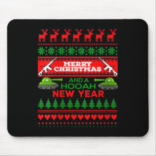 Womens Military Ugly Christmas Sweater Army Mouse Pad