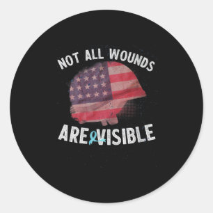 Womens Military Veteran Post Traumatic Ptsd Mental Classic Round Sticker