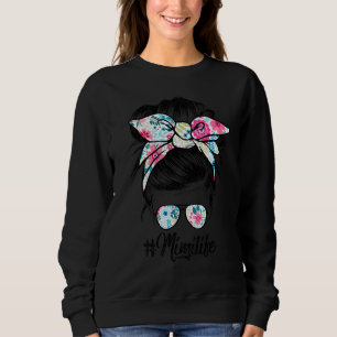 Womens Mimi Life Messy Hair Bun Floral Women Mothe Sweatshirt