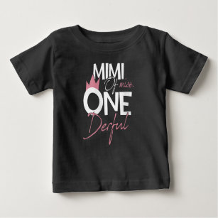 Womens Mimi Of Miss Onederful 1st Birthday Girl Baby T-Shirt