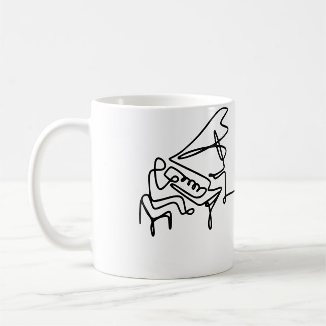 Womens Minimalistic Piano Coffee Mug (Left)