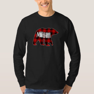 Womens Mirijam Bear Custom Red Buffalo Plaid Chris T-Shirt