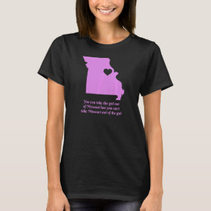 Womens Missouri Girl State Map Heart Pride  Cute   T-Shirt