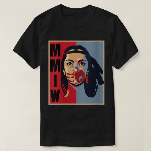 Womens MMIW Awareness Indigenous Woman Art Stolen  T-Shirt (Design Front)