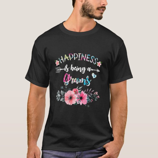 Womens Mom Mommy Gift Happiness Is Being A Grams M T-Shirt (Front)