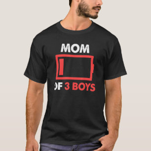 Womens Mom Of 3 Boys From Son Mother's Day Birthda T-Shirt