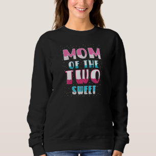 Womens Mom Of The Two Sweet Kids Proud Mother Moth Sweatshirt