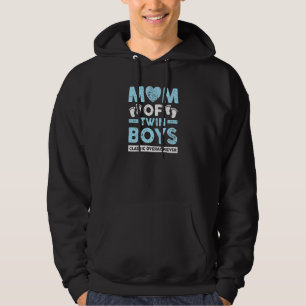 Womens Mom Of Twin Boys Classic Overachiever Twin Hoodie