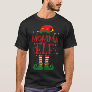 Womens Momma Elf For Mom Family Matching Christma T-Shirt