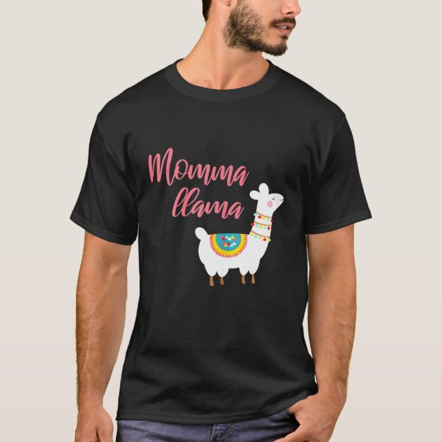 Womens Momma Llama Lover Man Top (Front)