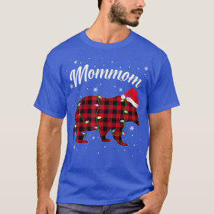 Womens Mommom Bear Shirt Christmas Red Plaid Famil