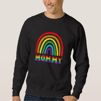 Womens MOMMY Rainbow LGBT Flag Gay Pride Month Les Sweatshirt